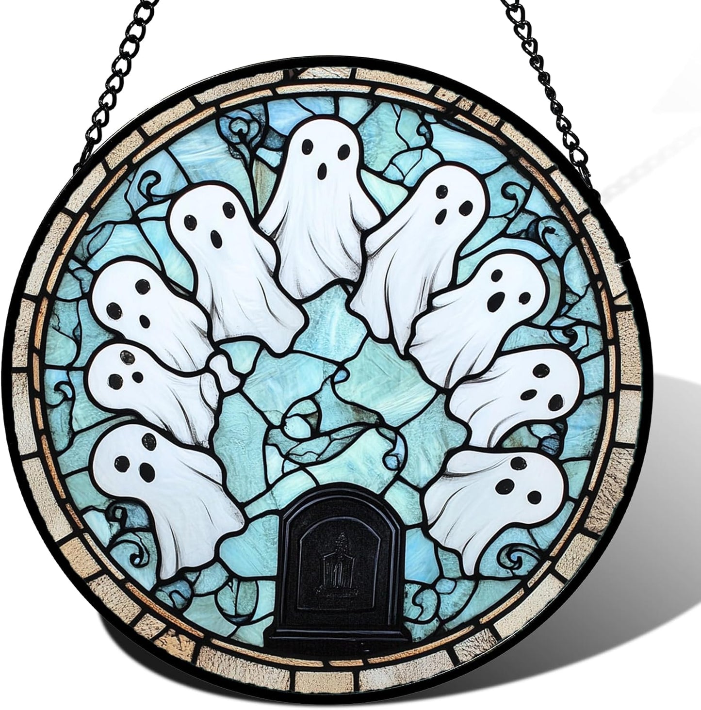 Stained Glass Window Hanging for Halloween Decor and Gifts