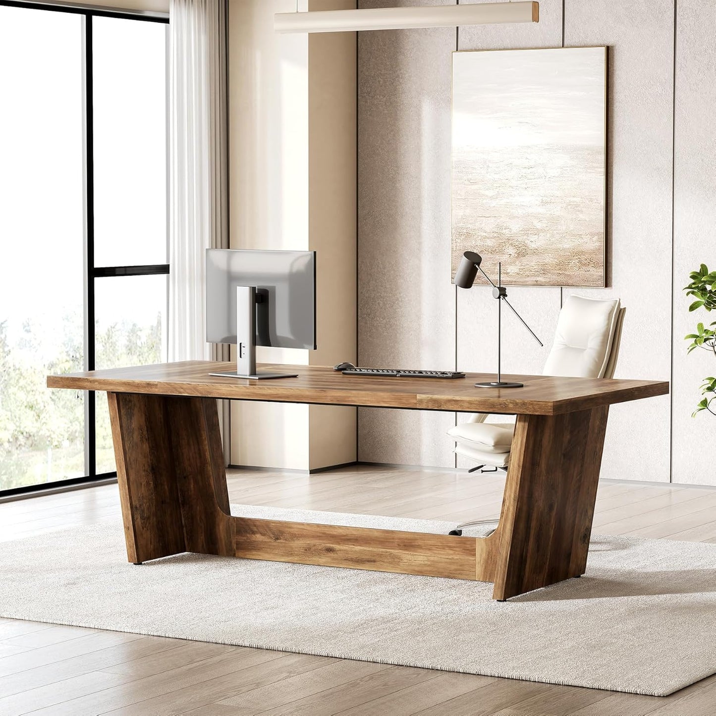 1Easylife Executive Desk: Spacious Workstation
