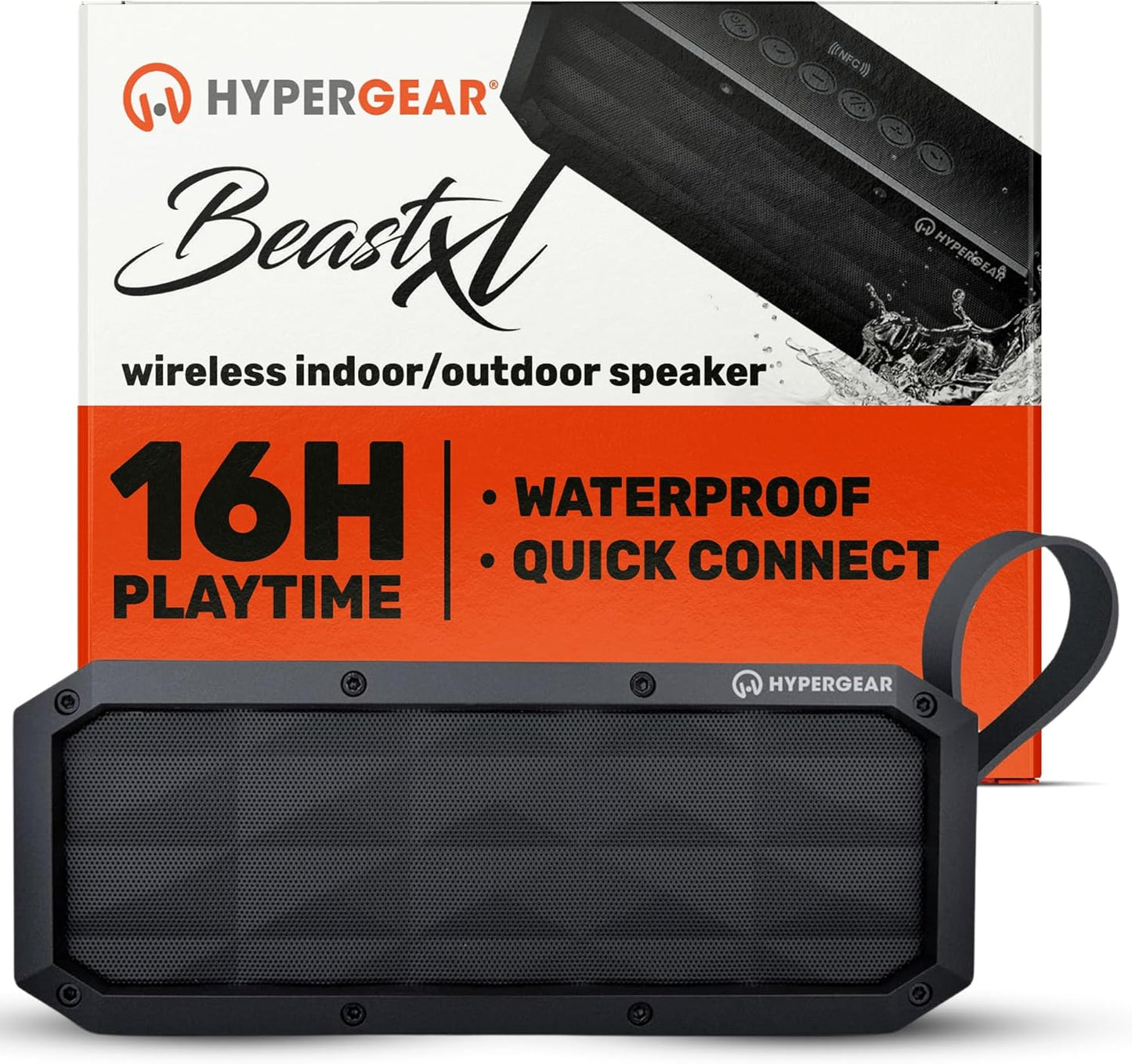 HyperGear Beast XL Bluetooth Speaker - Powerful 30W Sound Waterproof Speaker - Black