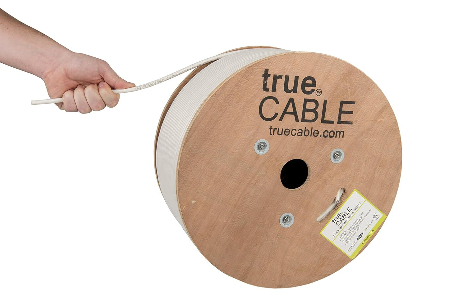 TRUE CABLE Cat6A Plenum Bulk Ethernet Cable for High-Speed Networking