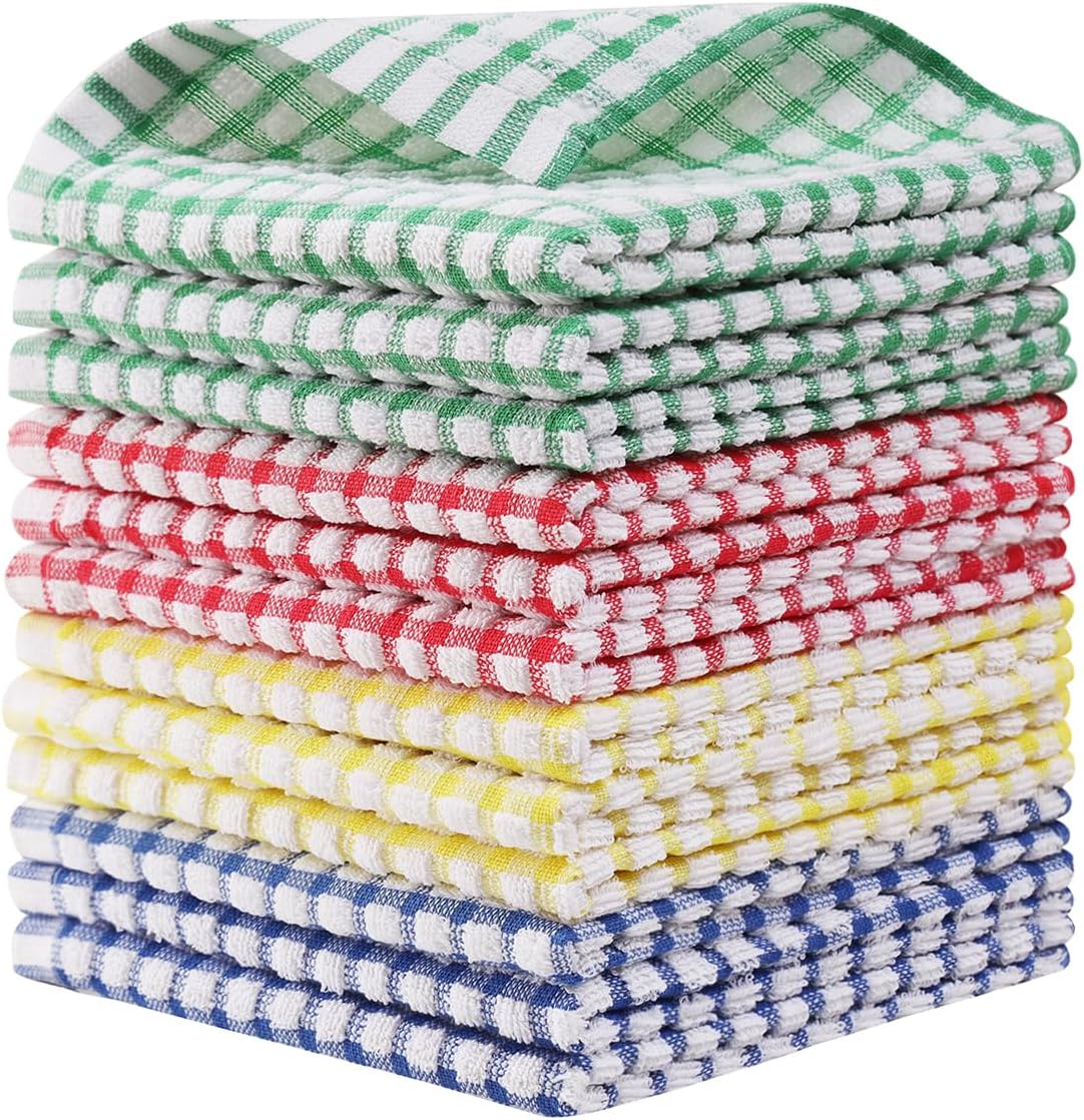 12-Pack Egles Cotton Dishcloths: Effortlessly Clean Dishes