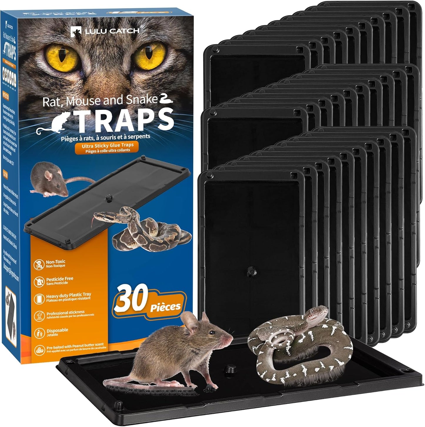 LULUCATCH Glue Mouse Traps Indoor 30 Pack for Effective Pest Control