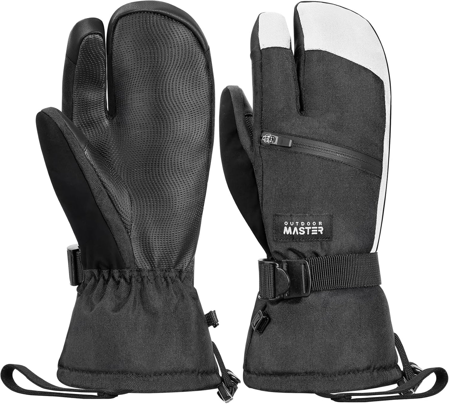 OutdoorMaster 3-Finger Ski Gloves - Warm & Waterproof