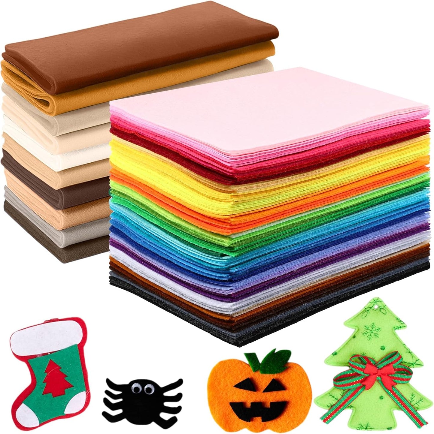 Reginary 120 Pcs Felt Sheets for Crafting and DIY Projects