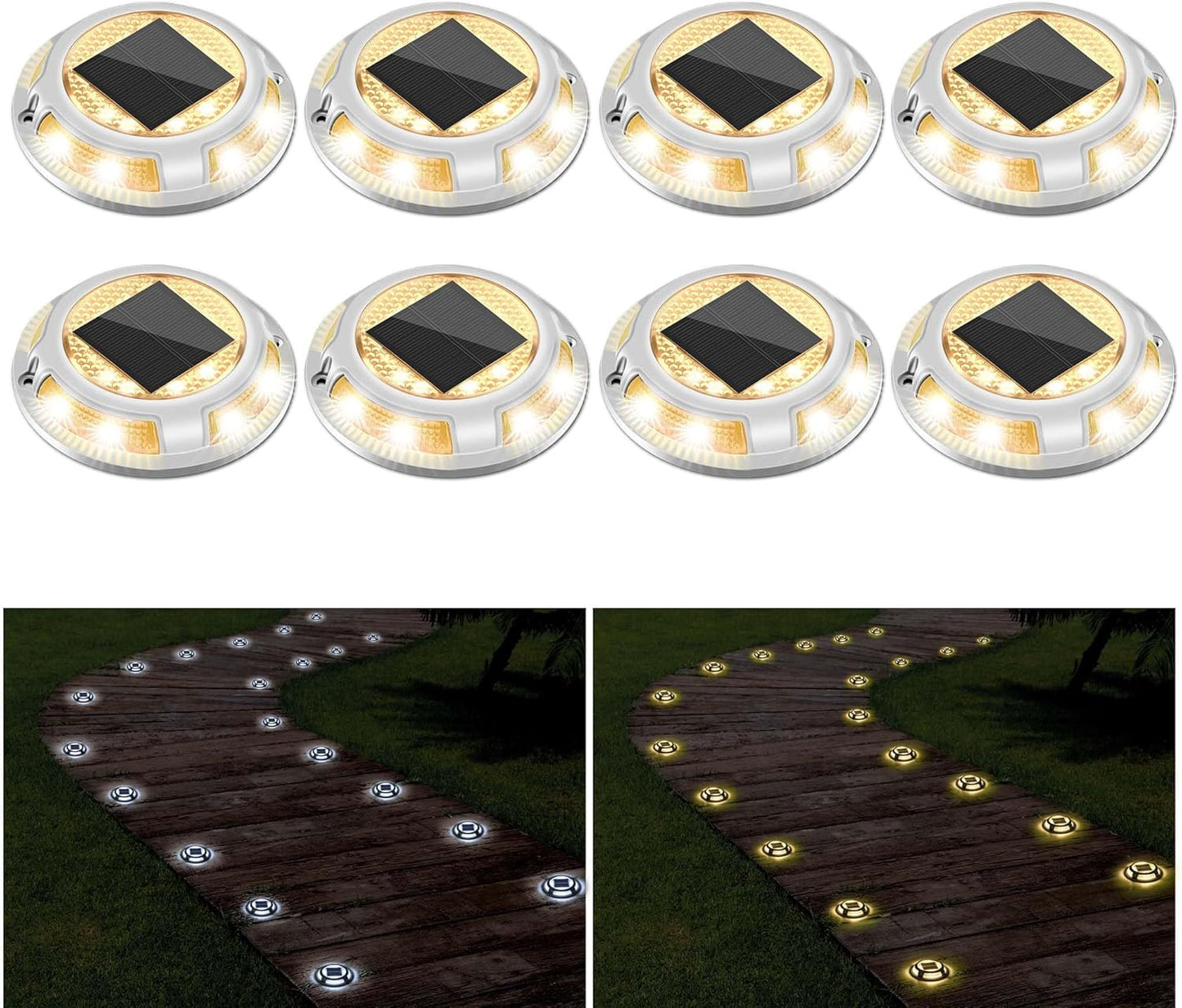 Solar Driveway Lights with Two-Color Modes for Outdoor Use