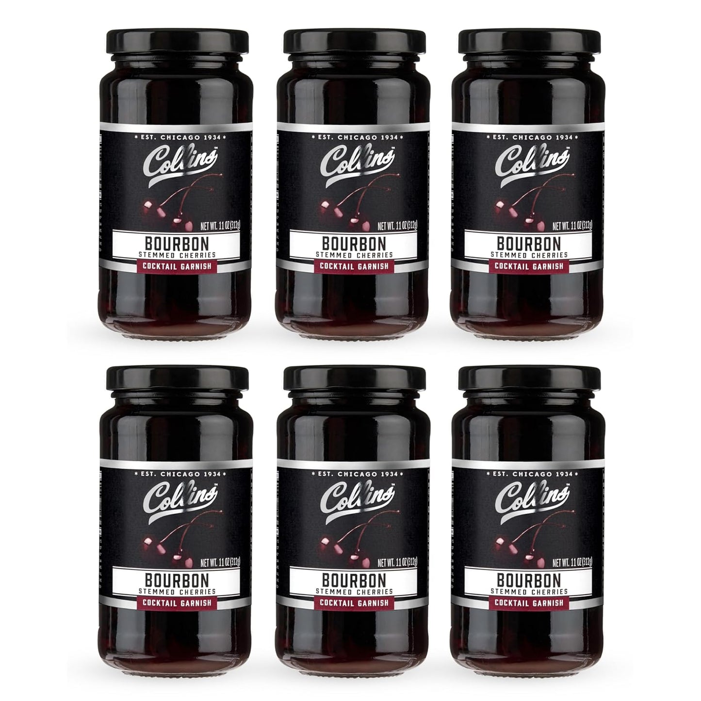 Collins Bourbon Cocktail Cherries for Manhattans and More