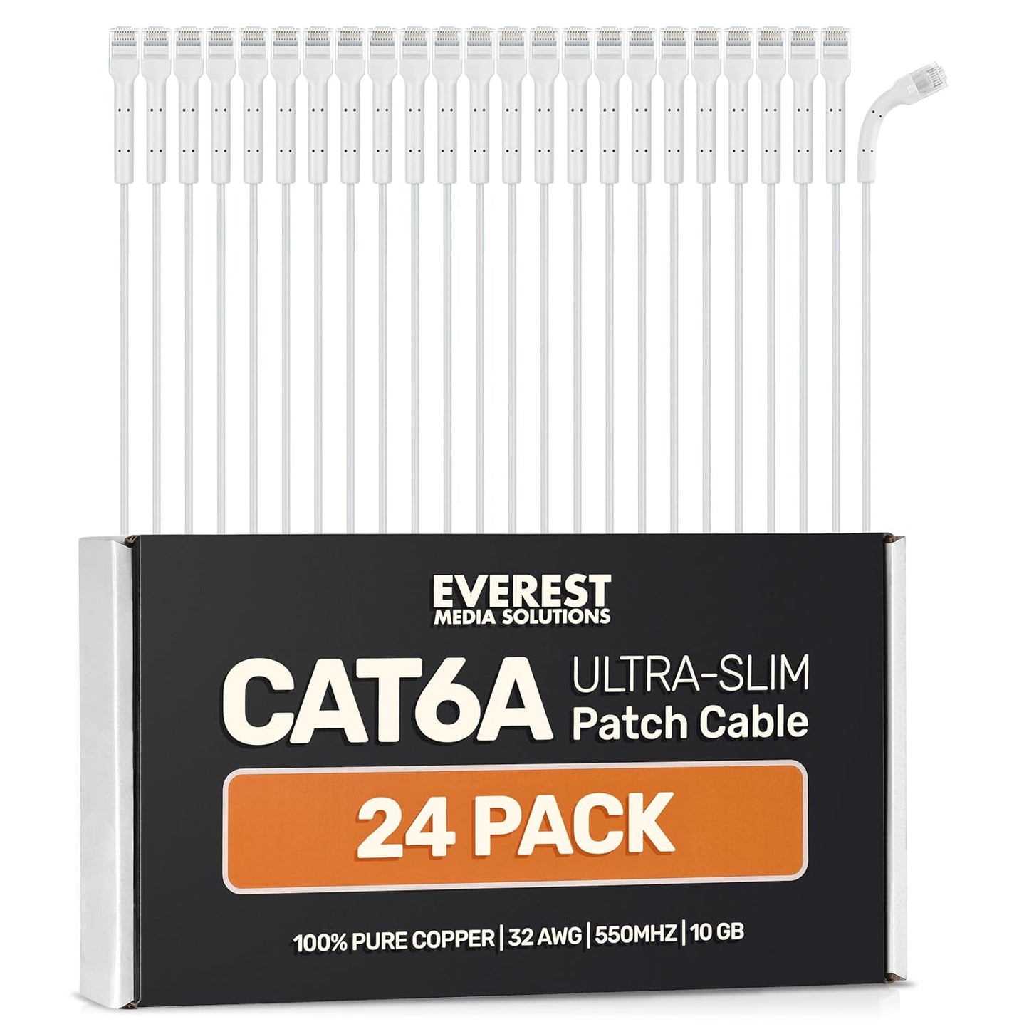Everest Ultra Slim Cat6a Ethernet Patch Cables for High-Speed Use