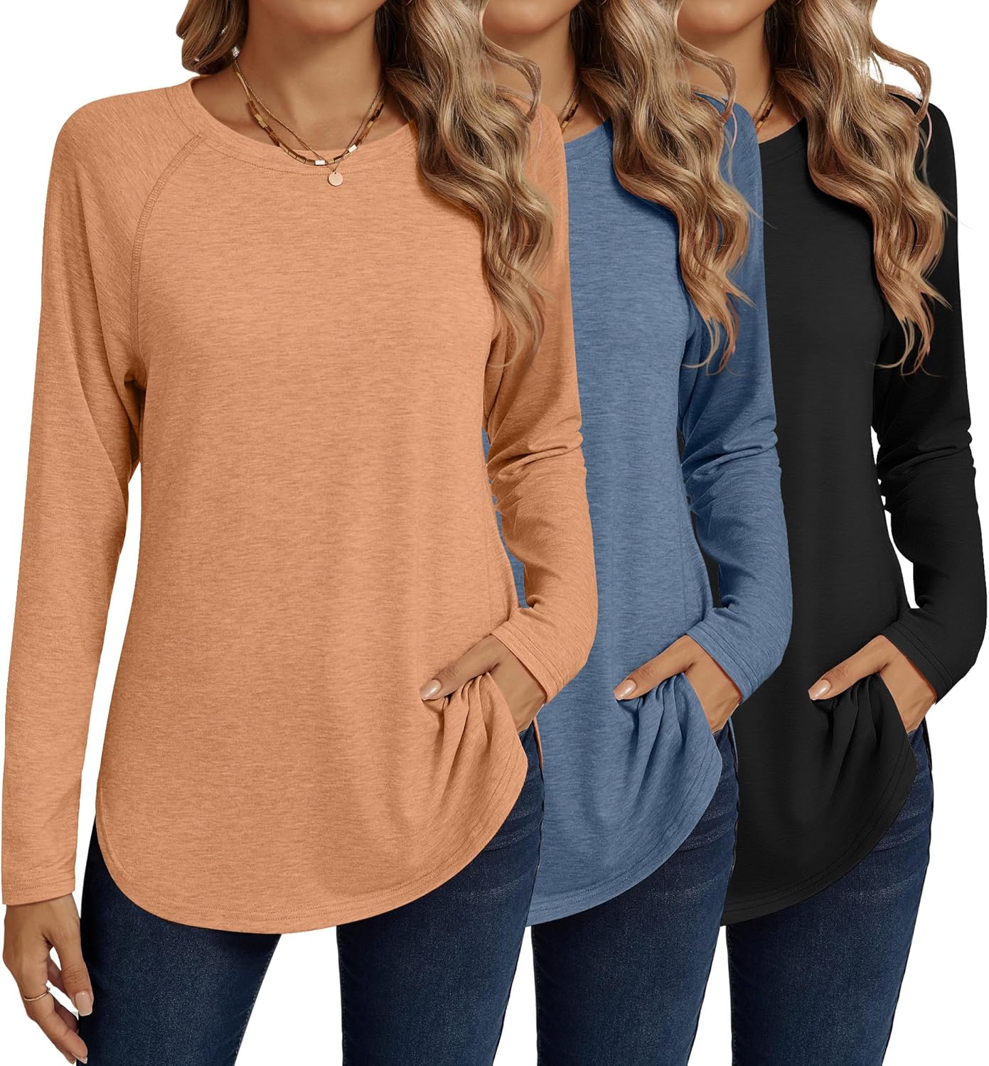 Ficerd Women's Long Sleeve T-Shirts for Casual Elegance