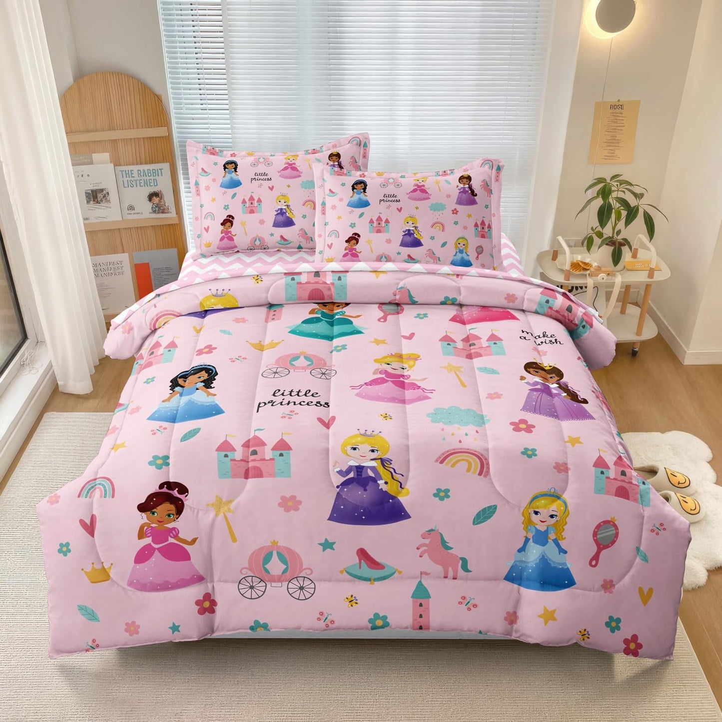 Kids Magical Princess Comforter Set Bed in a Bag Twin Size