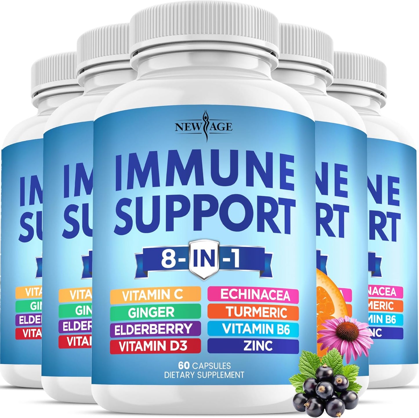 8 in 1 Immune Support Booster Supplement with Echinacea & Zinc