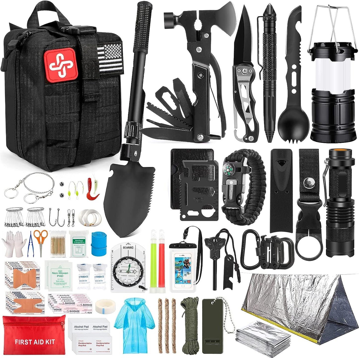 HIHEGD 250Pcs Survival Kit: Ultimate Gear for Emergency & Adventure