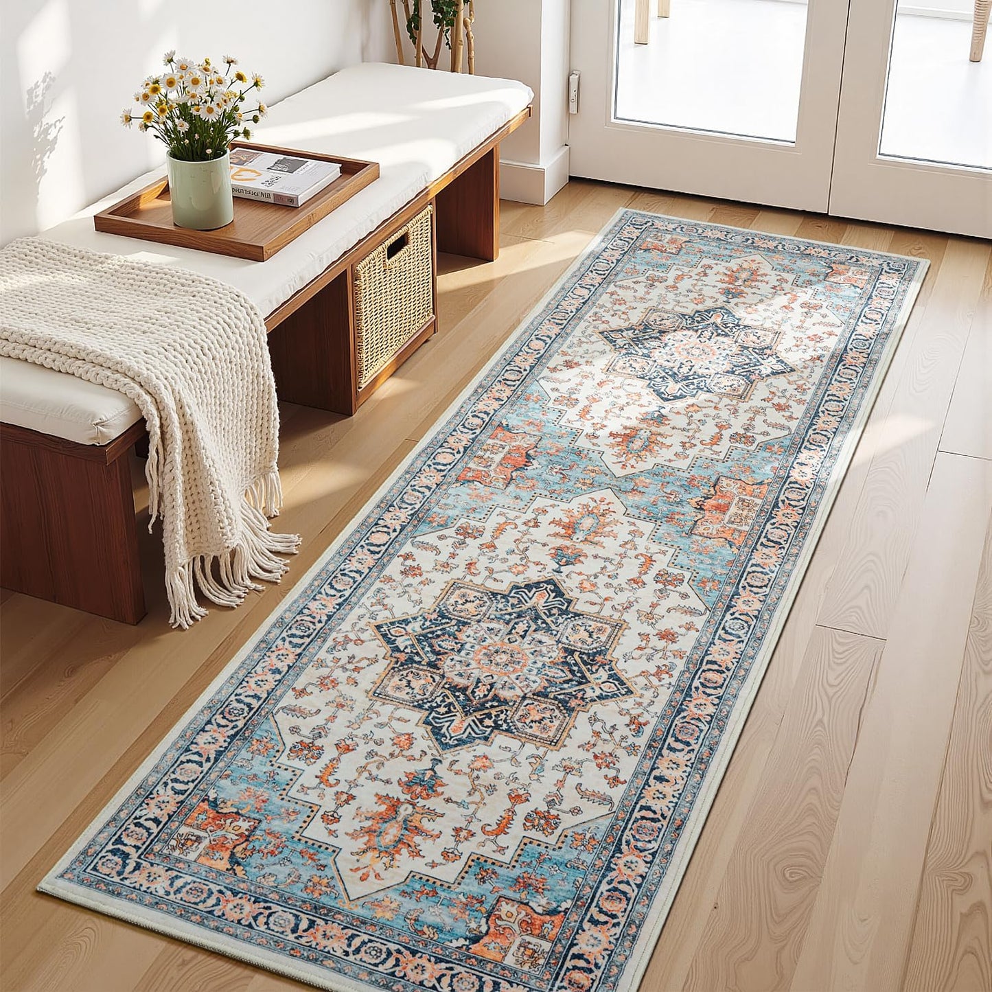 Washable 2x6 Runner Rug for Hallway Entryway by Lessymo