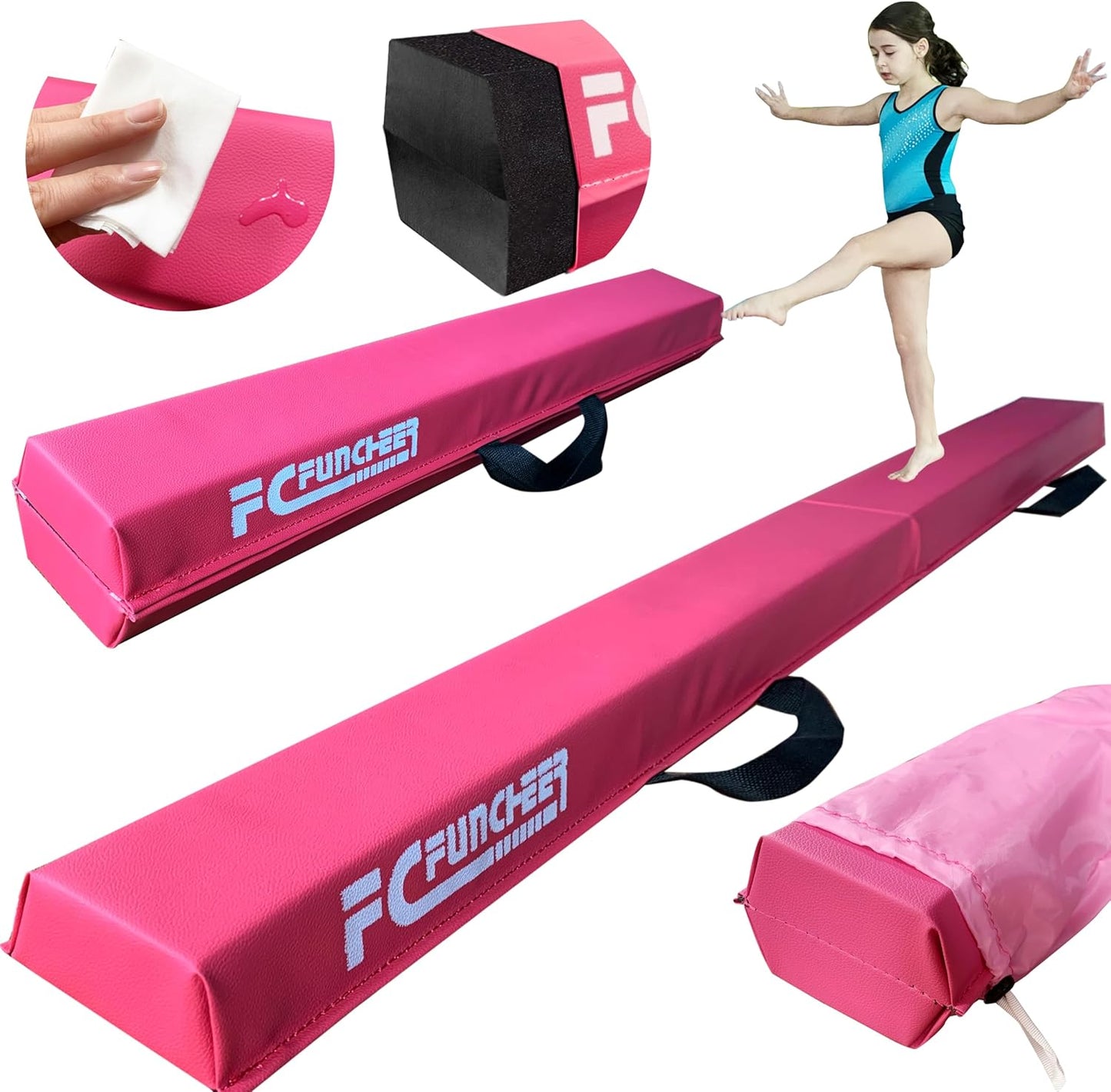 6FT Folding Balance Beam for Kids - Safe Gymnastics Training