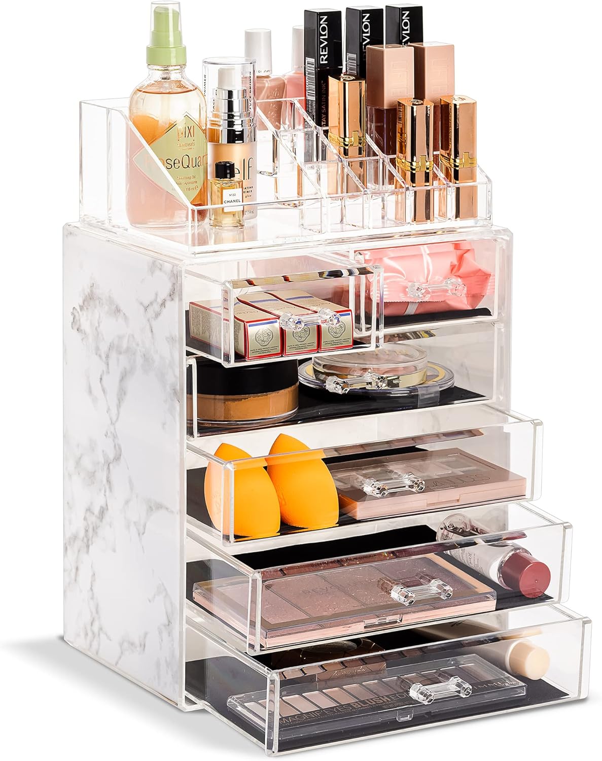 Acrylic Makeup Organizer Set with 6 Drawers for Beauty Storage