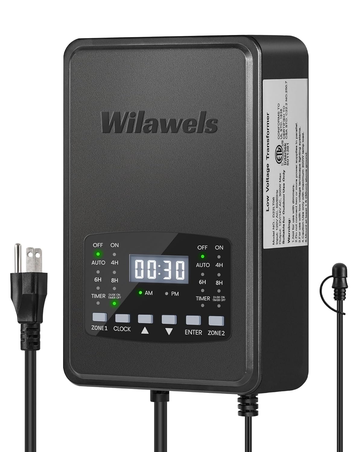 300W Low Voltage Landscape Transformer with Dual Zone Control