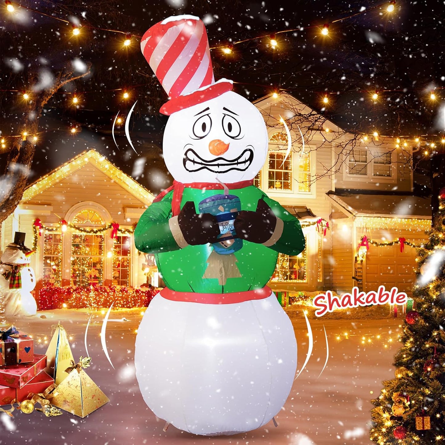 6FT Animated Snowman Inflatable Outdoor Christmas Decoration