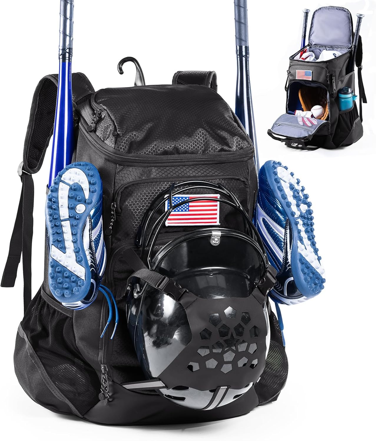 Double-layer Baseball Bag with Gear Klip for Essential Gear