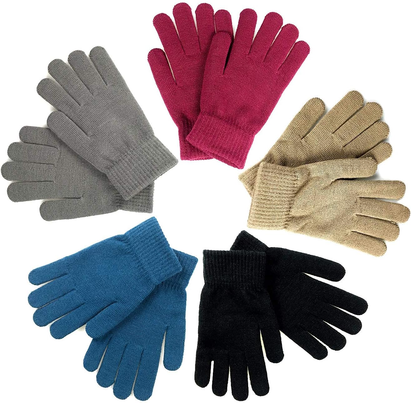 5 Pairs Stretchy Winter Magic Gloves ~ Warm & Cozy!
