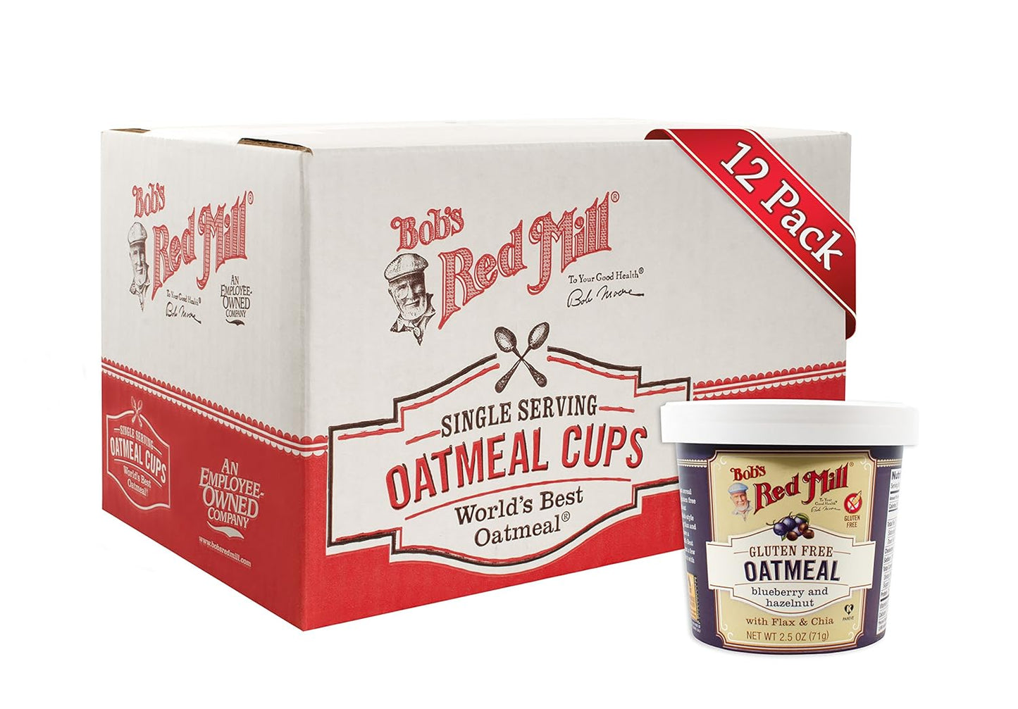 Blueberry Hazelnut Oatmeal Cup - Whole Grain Goodness in 12 Pack
