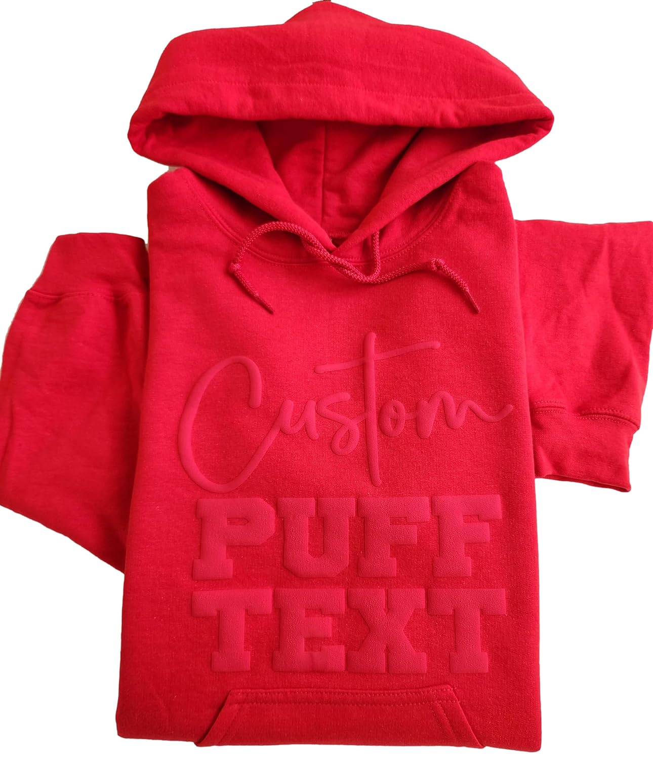 Hoodie with Custom Puff Print - Handmade School Spirit
