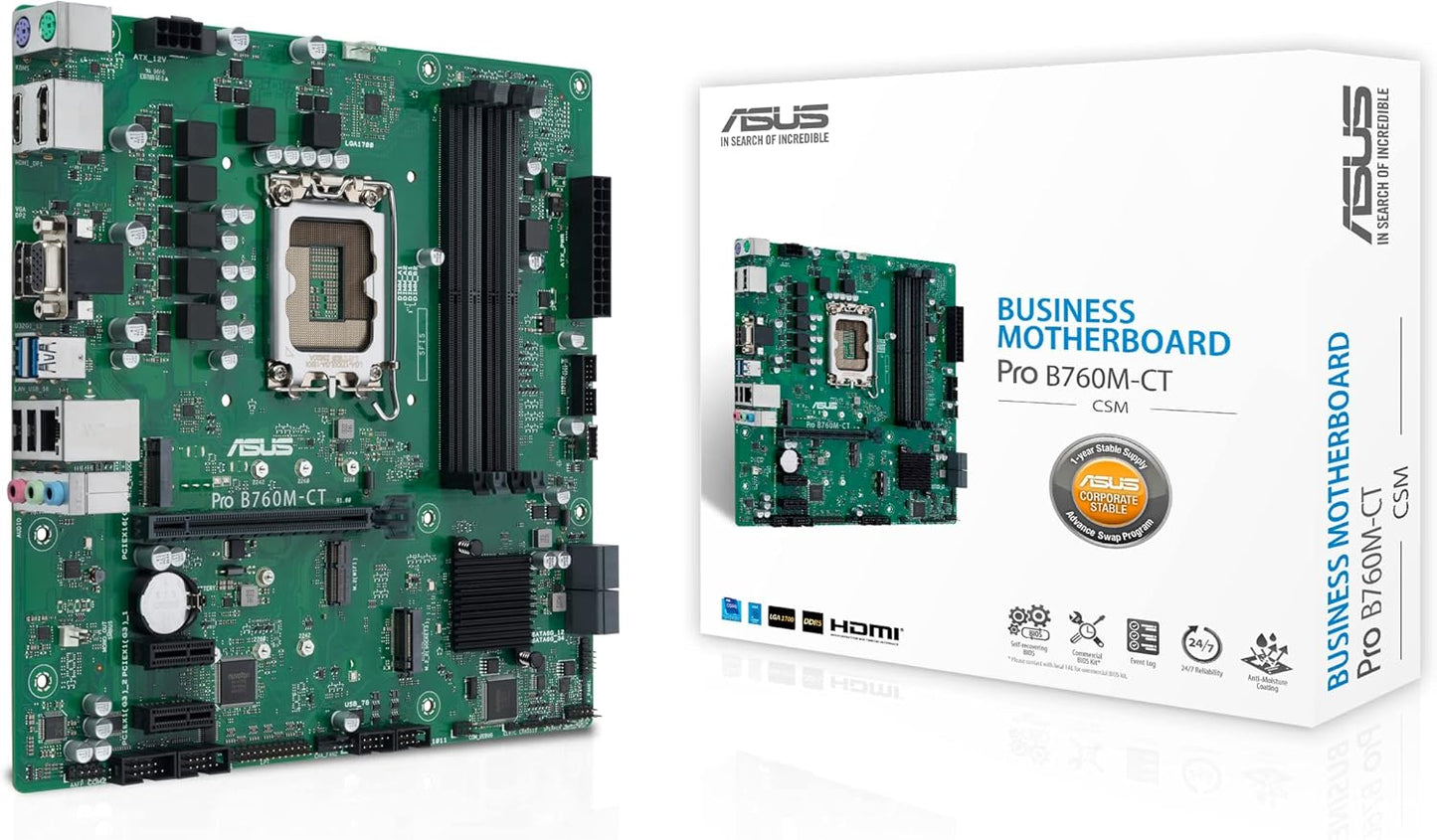 ASUS Pro B760M-CT-CSM Motherboard for 13th Gen Intel CPUs