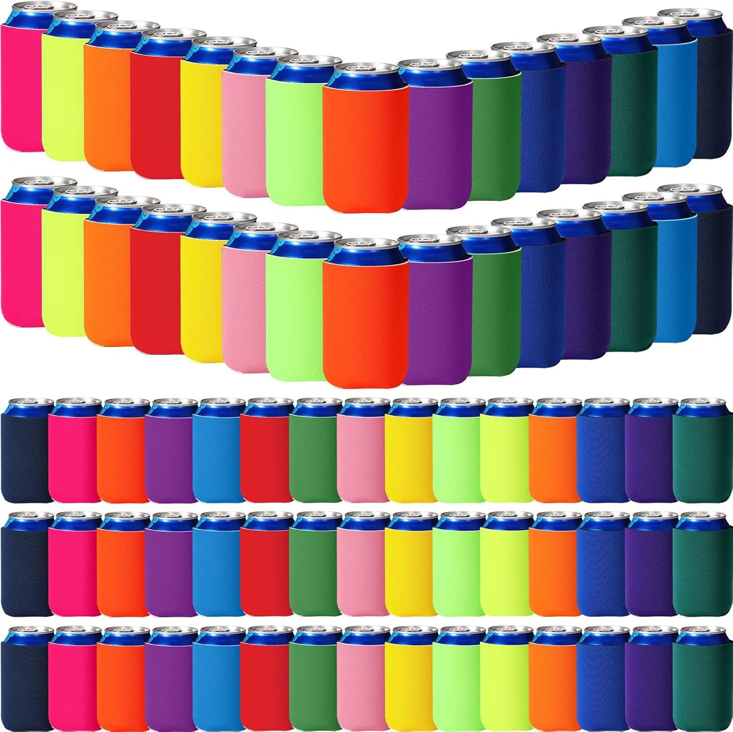 100 Pack Blank Beer Can Cooler Sleeves for Parties and Events