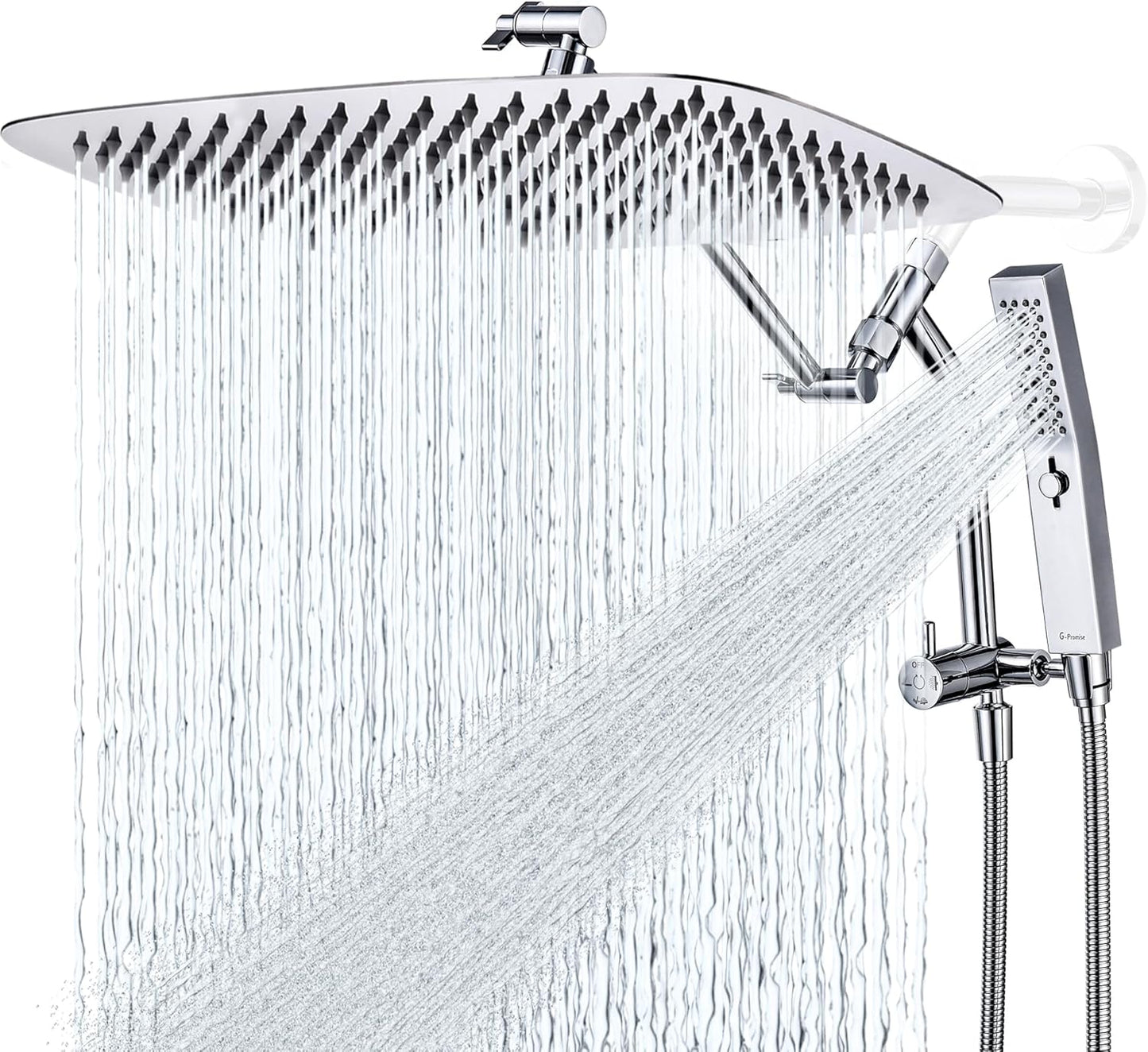 G-Promise All Metal 16 Inch Shower Head with Massage Mode