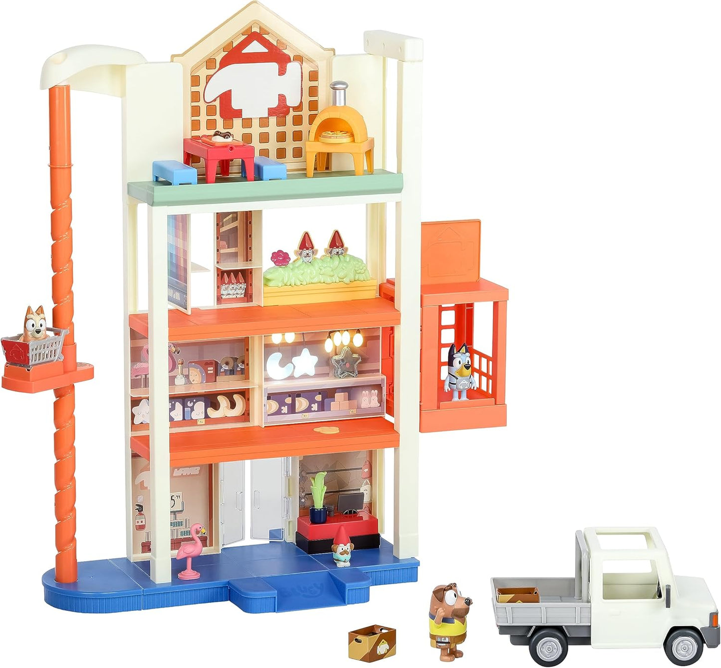 Bluey Hammerbarn Mega Set: 4 Levels, Working Lift, Lights & Sounds
