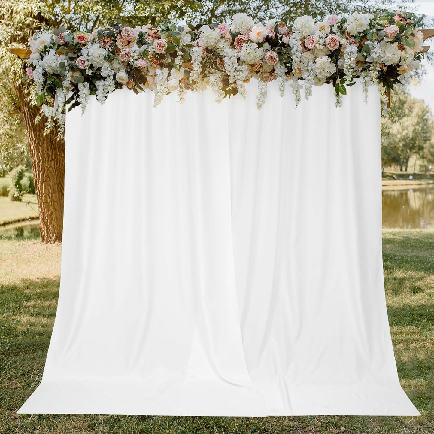 Deconovo White Backdrop Curtains - Versatile Event Decor