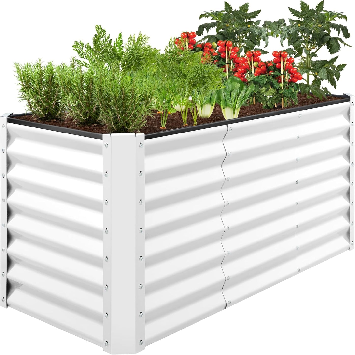 Outdoor Metal Raised Garden Bed for Vegetables and Herbs