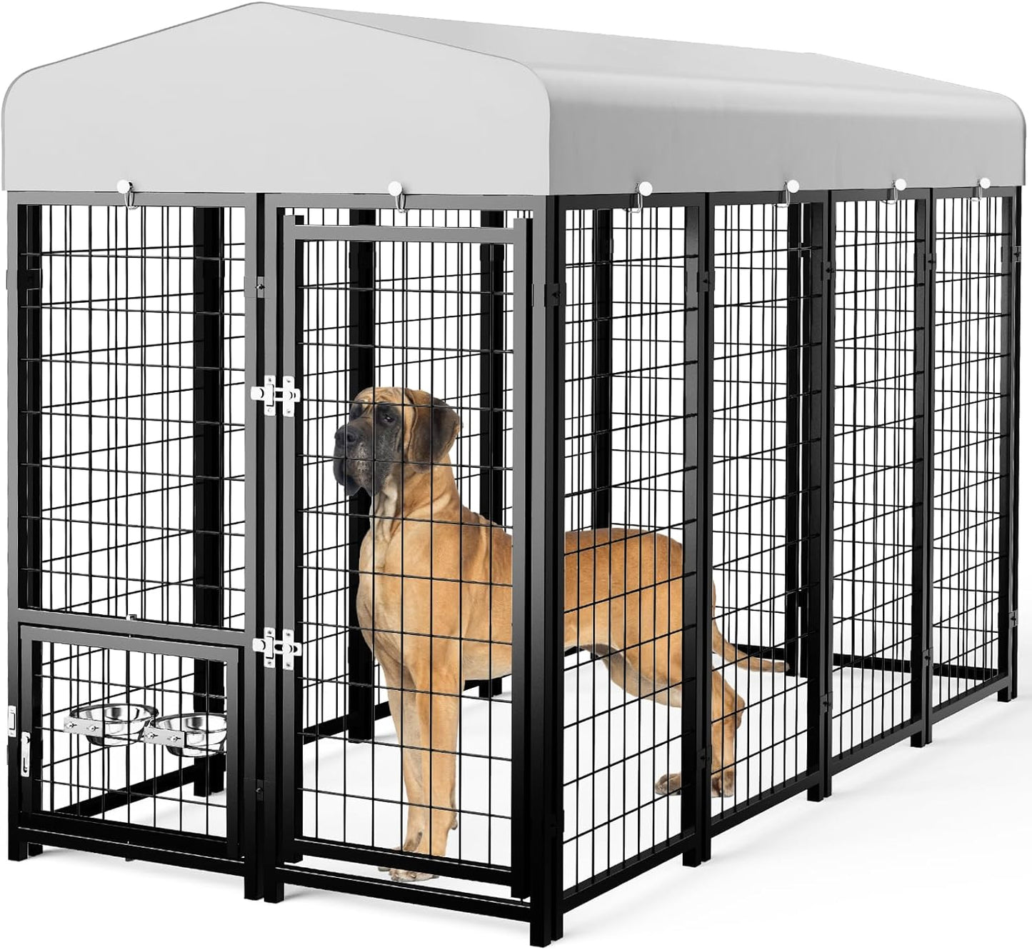 SINO LUBAN Outdoor Dog Kennel with Removable Door & Bowls