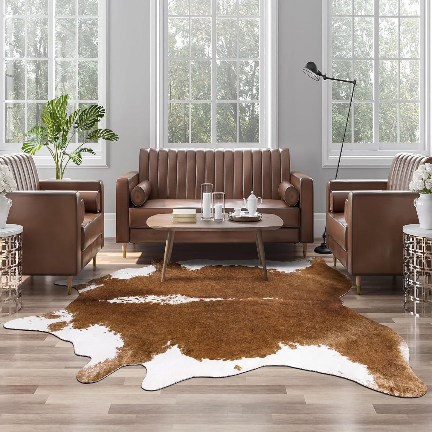 Faux Cow Print Rug Large - Stylish Area Rug for Any Room