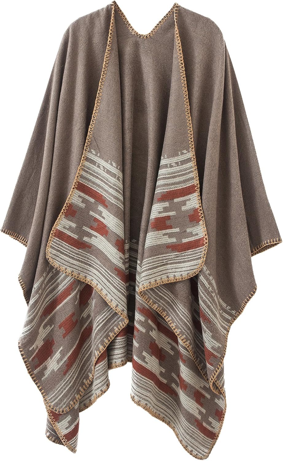 Urban CoCo Women's Color Block Shawl Wrap for Cozy Winter Style