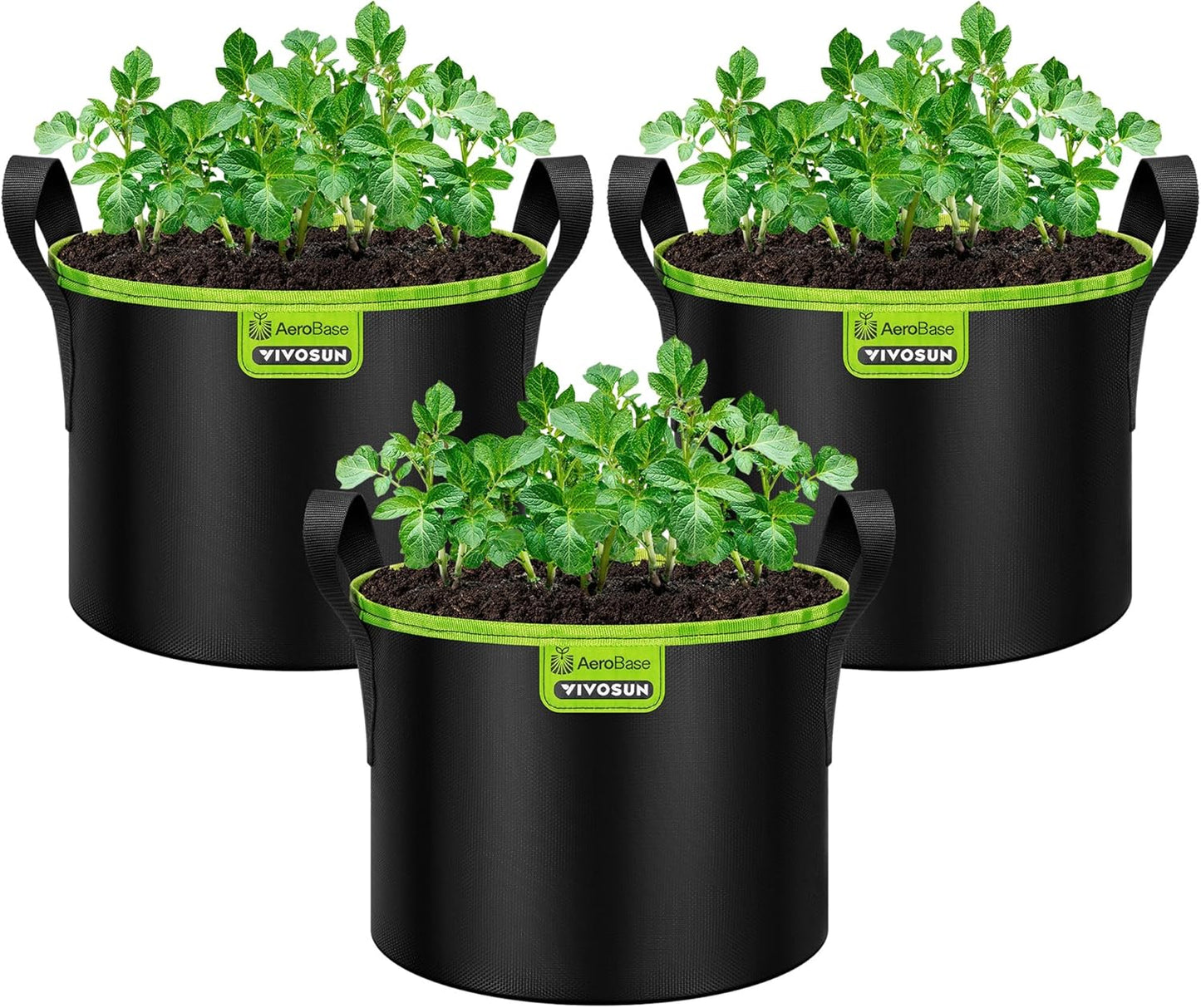 VIVOSUN 3-Pack 5-Gallon AeroBase Grow Bag for Better Growth