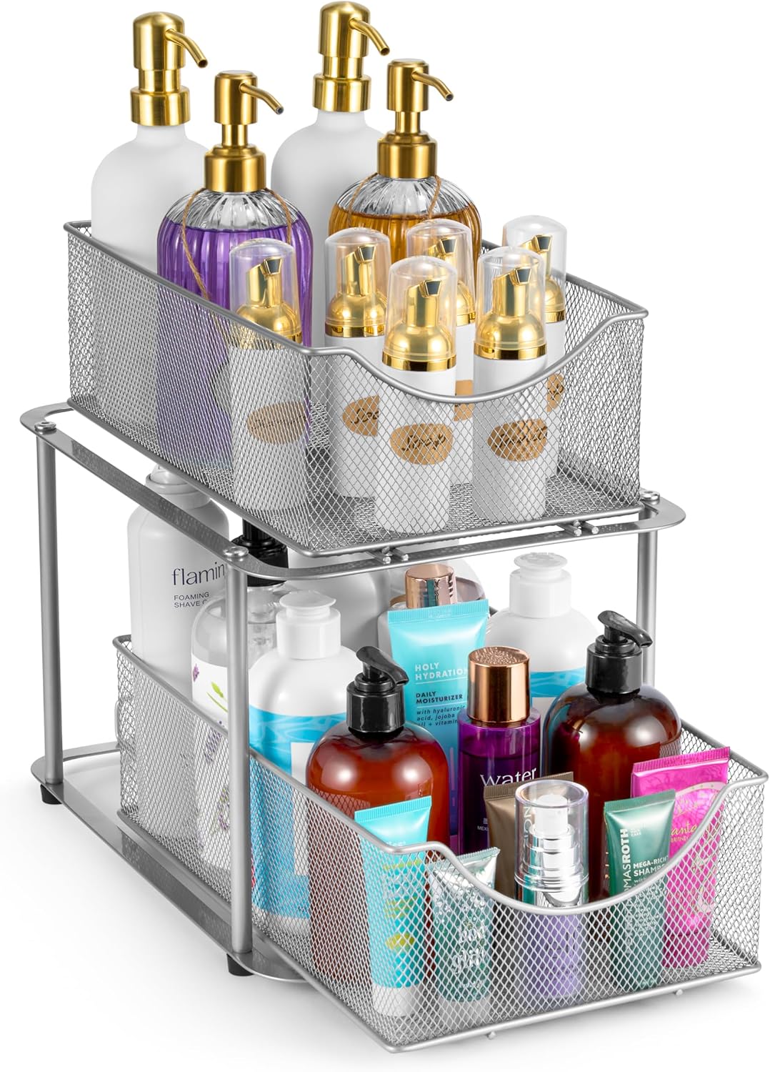 Sorbus 2 Tier Metal Under Sink Organizer for Efficient Storage