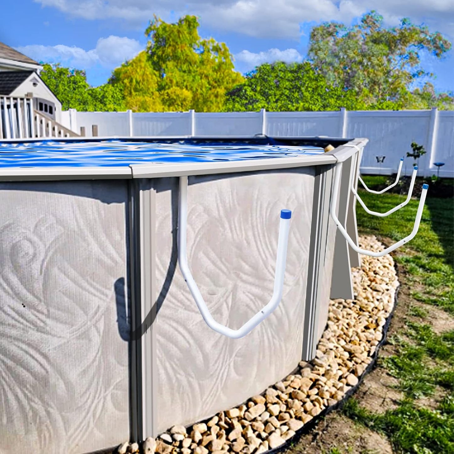 5Pcs Solar Cover Holder for Steel-Wall Pools - Durable Hooks