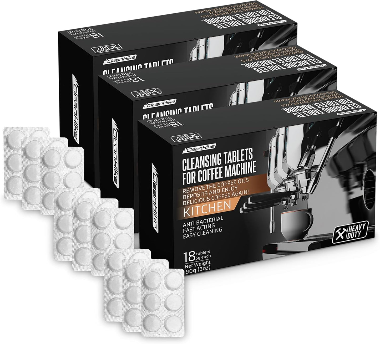 Professional Espresso Machine Cleaner - Heavy Duty 54 Tabs - CleanHike