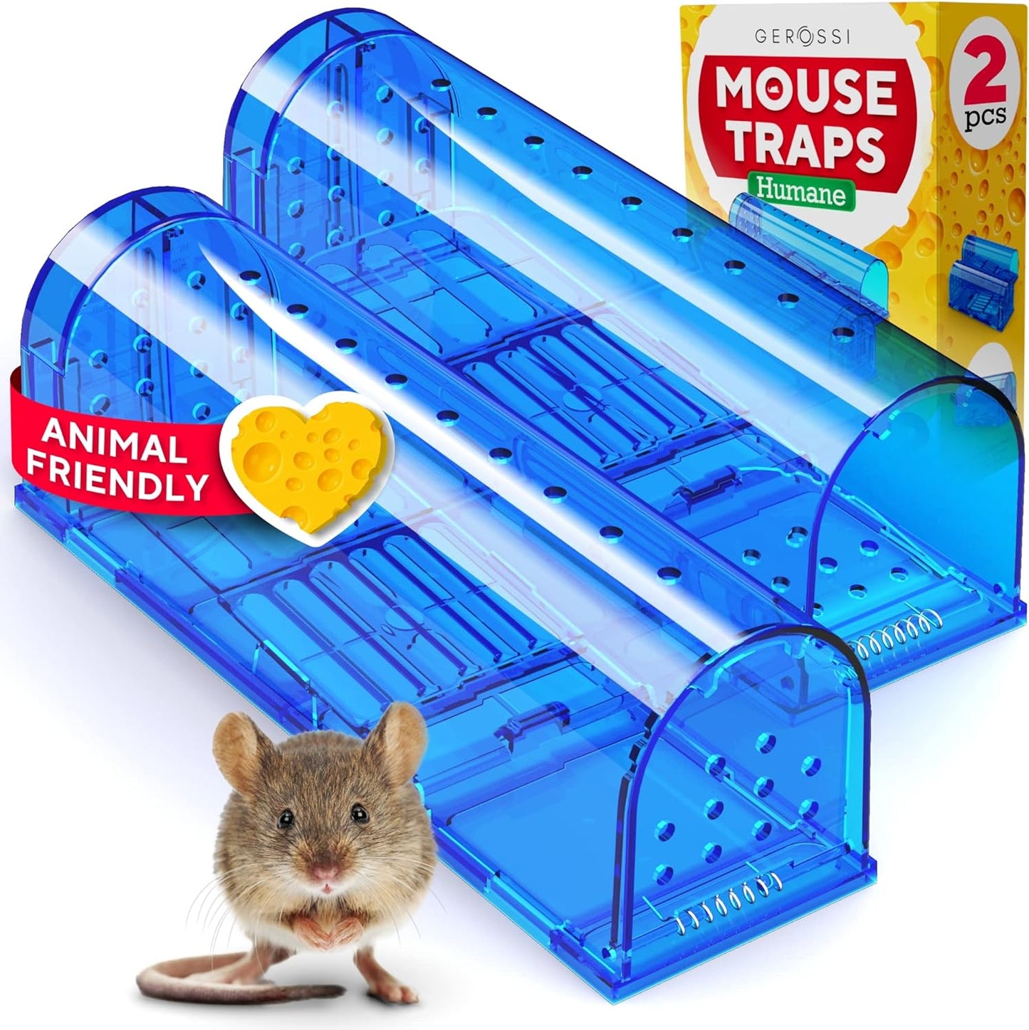 2 Reusable Humane Mouse Traps - Kid & Pet Safe