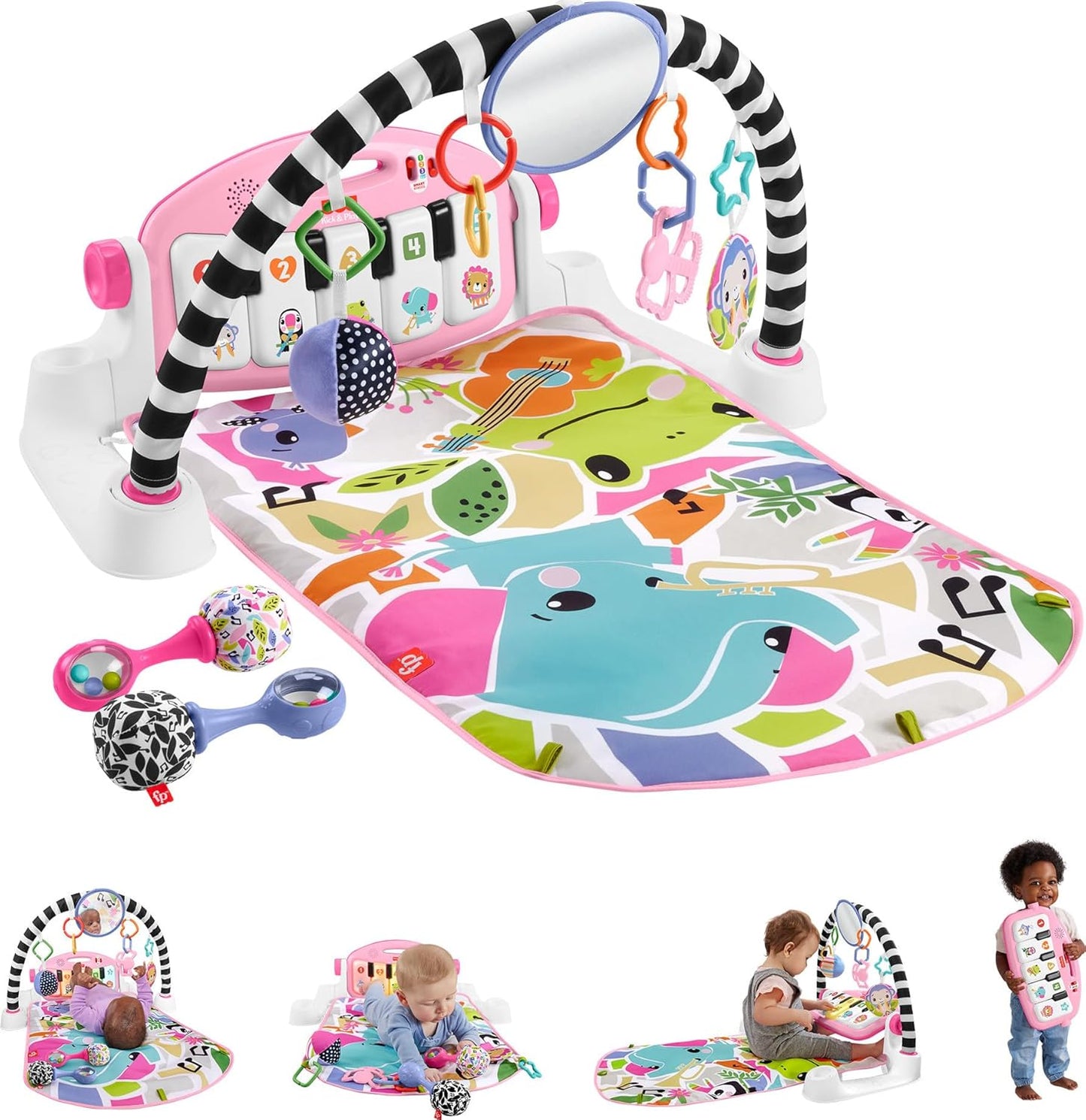 Fisher-Price Baby Musical Toy Set for Newborns with Piano Gym