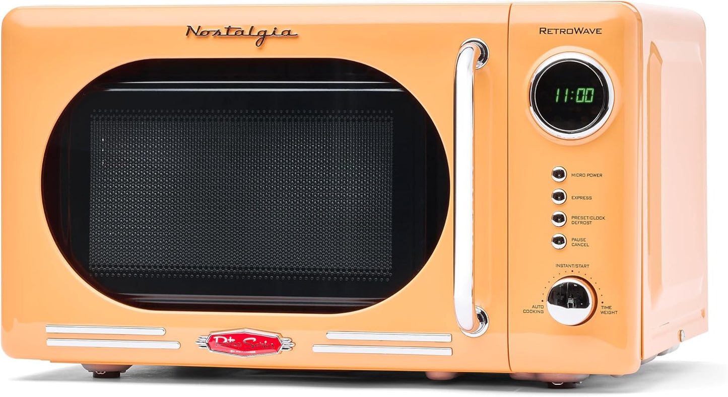 Nostalgia Retro Compact Microwave Oven with LED Display and Child Lock