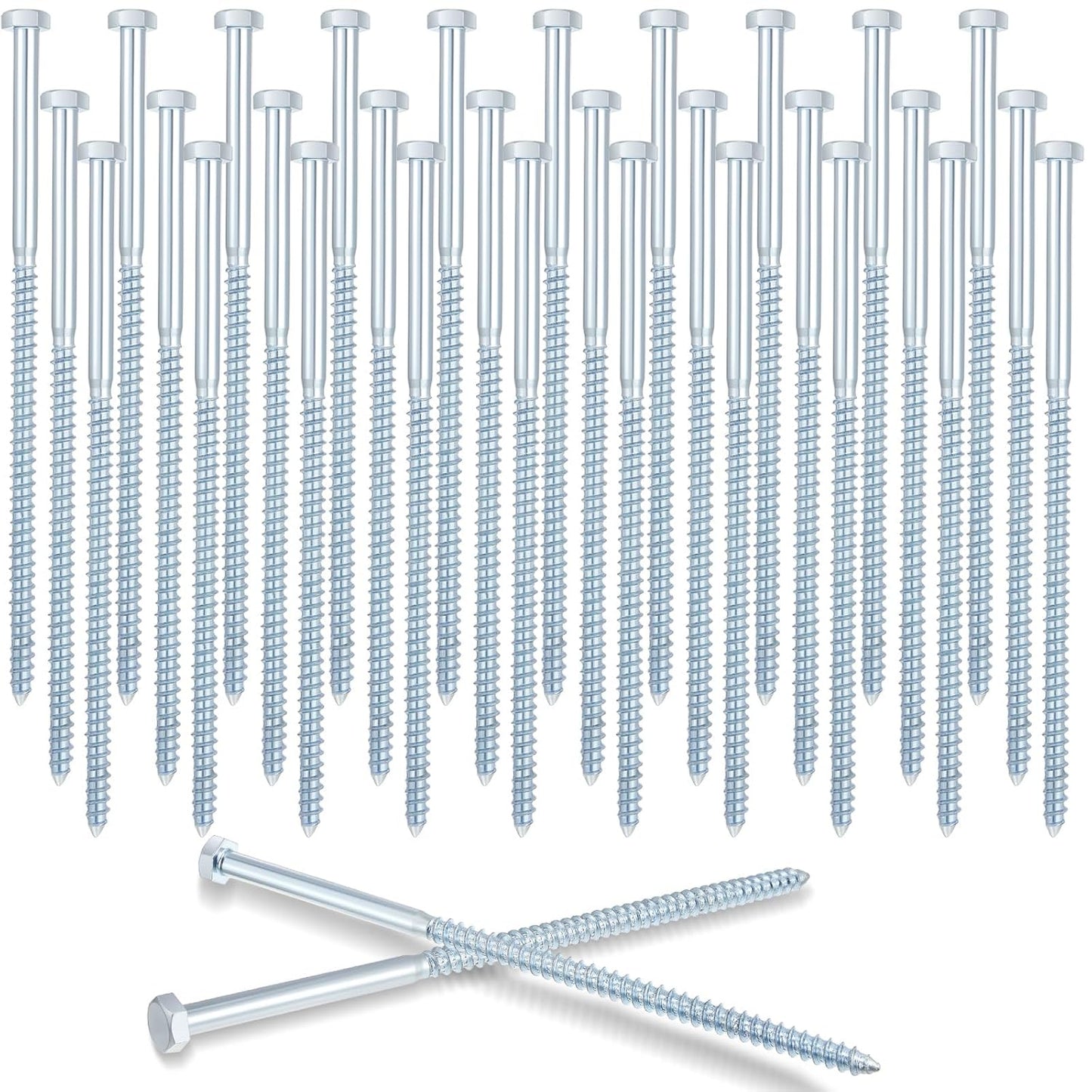 Tandefio 30 Packs Lag Bolt Screws for Wood - 10 in Galvanized