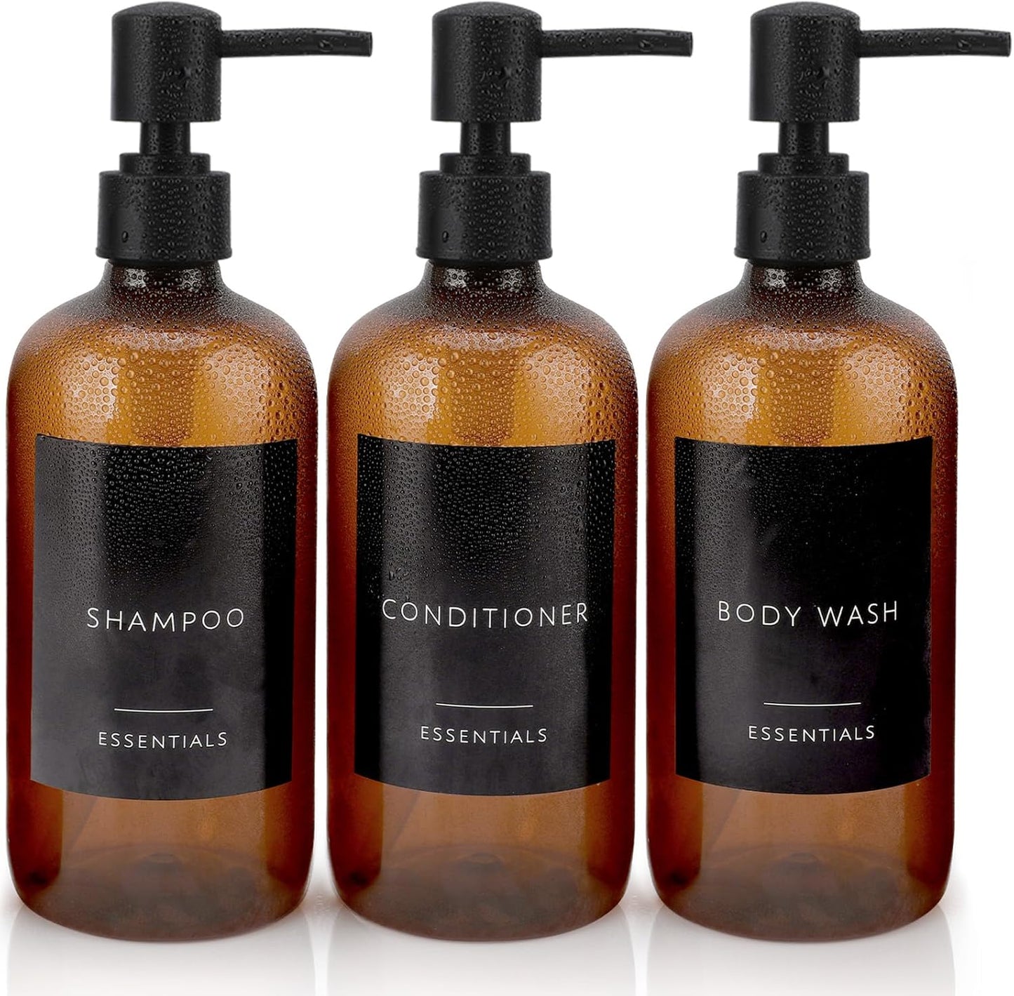 Stylish 3-Pack Shower Dispensers, 21oz Each