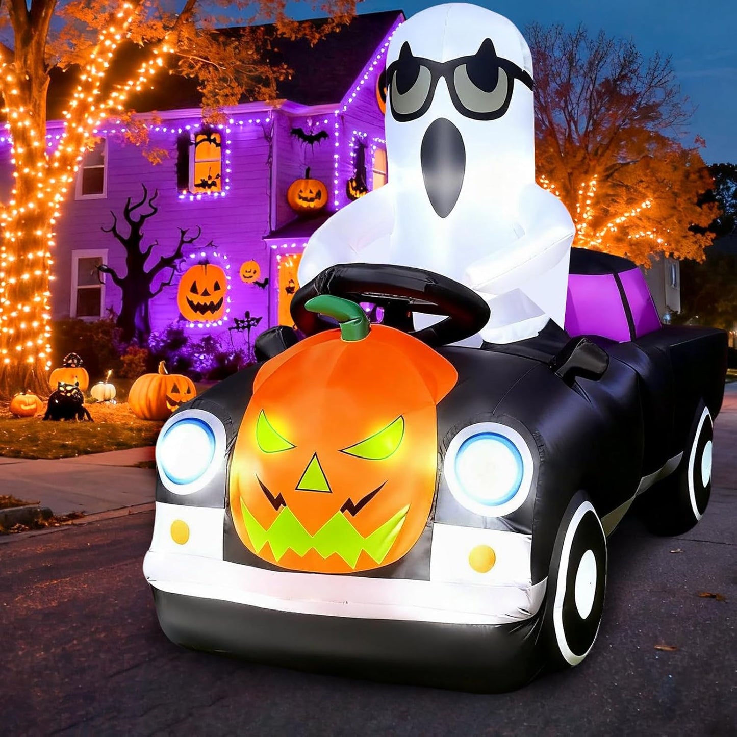 2025 Halloween Inflatables Monster Truck Ghost Driving Pumpkin Car