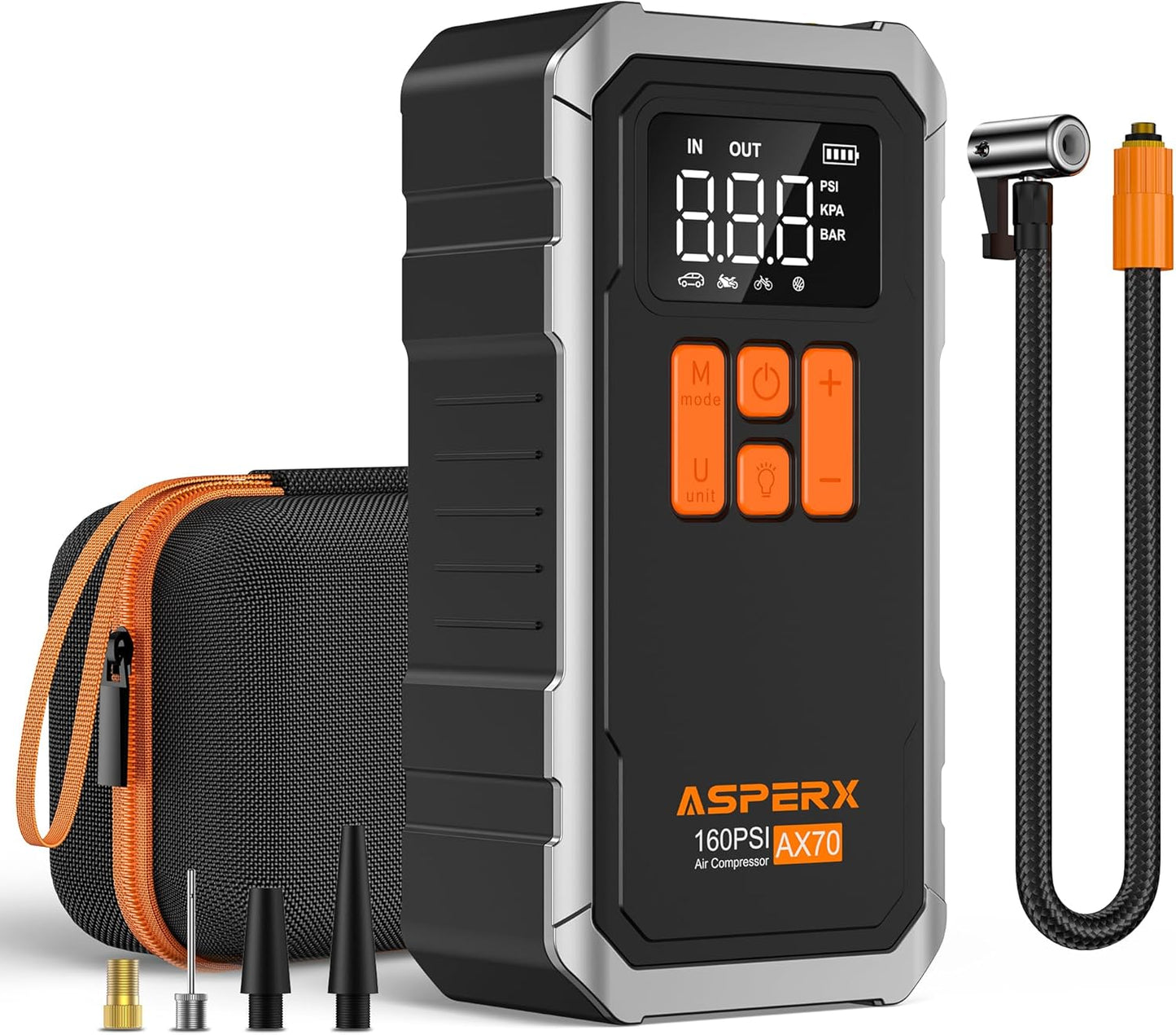 Fast Inflation AsperX Air Compressor: 160PSI Power