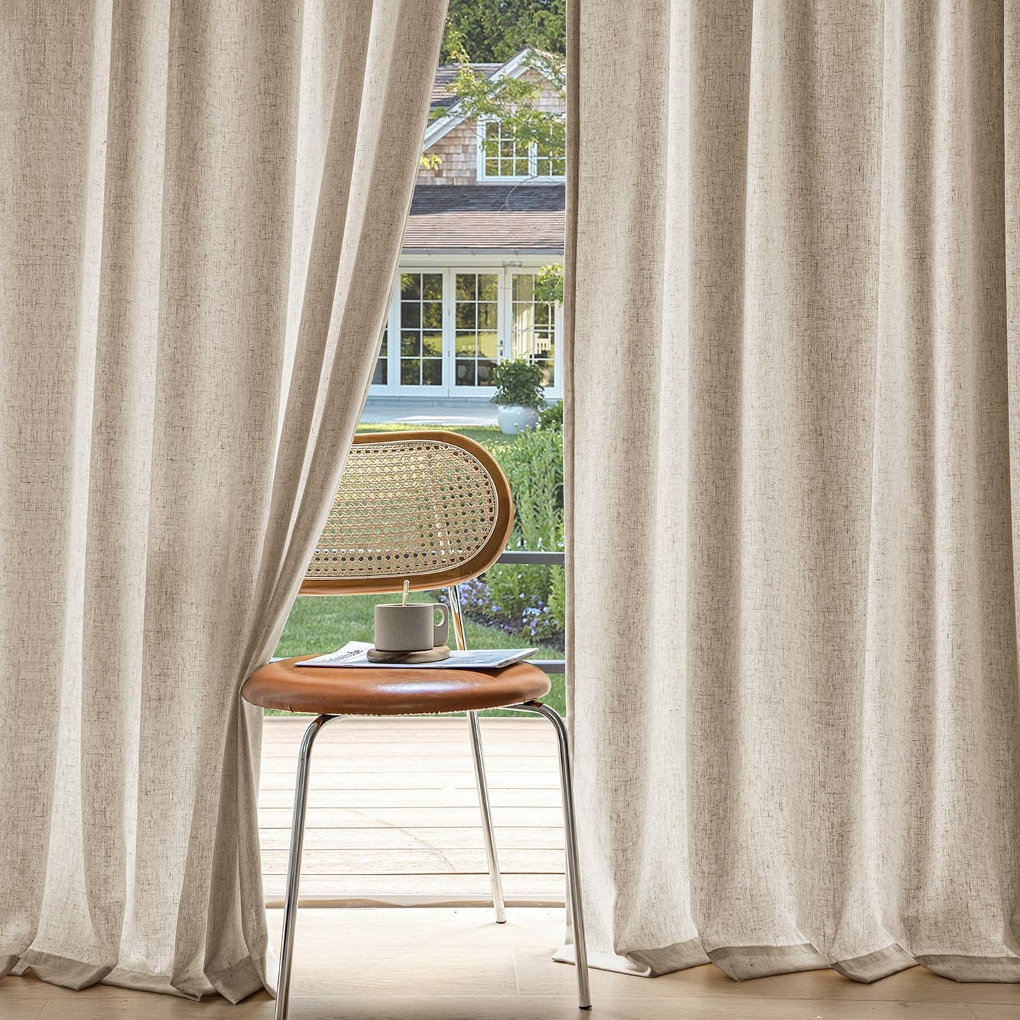 MIULEE Non-See-Through Privacy Linen Curtains for Home Decor