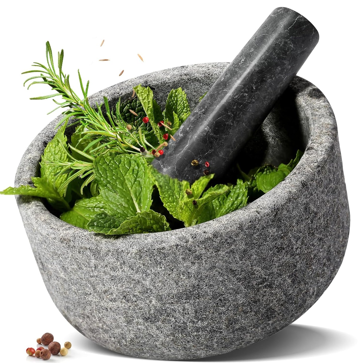 Koville Granite Mortar and Pestle Set for Guacamole and Spices
