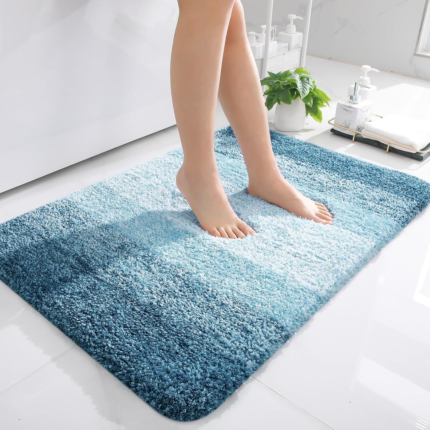 OLANLY Bathroom Rug Mat 36x24, Soft Microfiber Non-Slip Mat