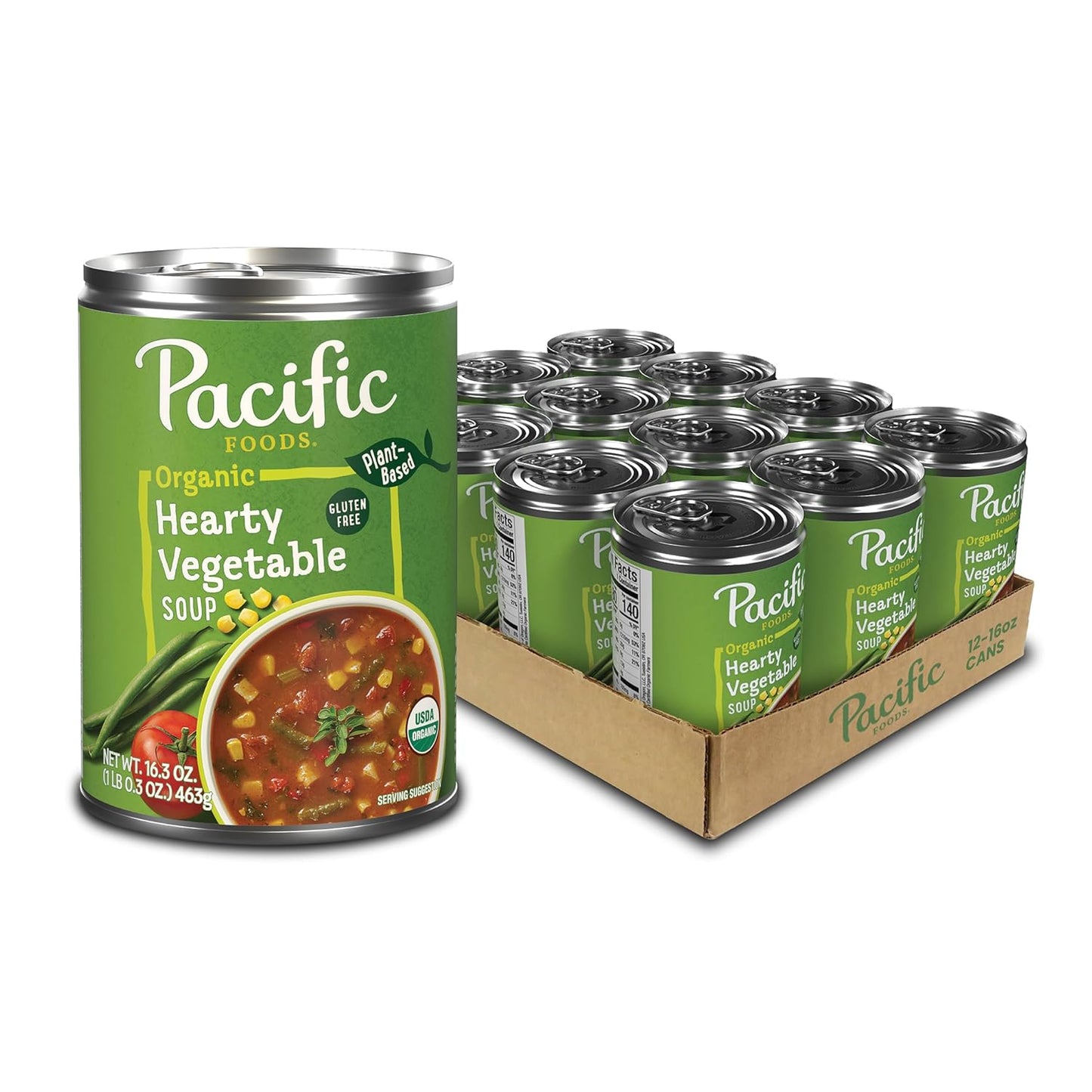 Organic Hearty Vegetable Soup - Plant Based, 16.3 oz Cans
