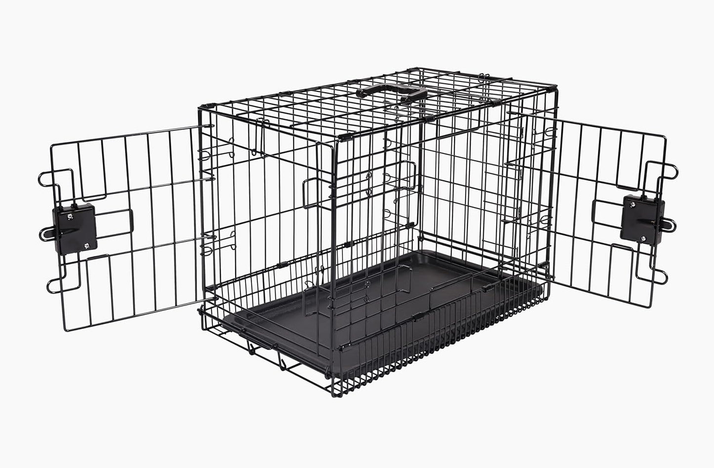 Durable Foldable Metal Wire Dog Crate for Small Pets 22 in