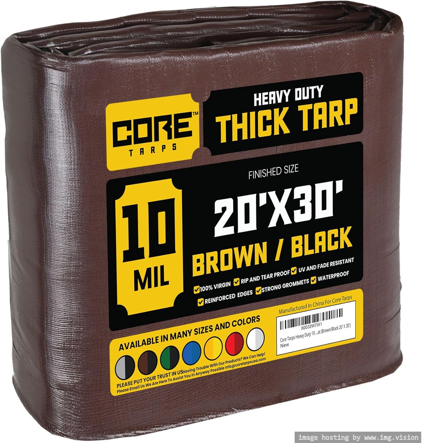 Core Tarps Heavy Duty 10 Mil Tarp Cover for All Weather Needs
